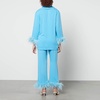 Sleeper Party Feather-Trimmed Crepe de Chine Pyjama Set - XS