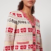 Ganni Jacquard-Knit Logo Cardigan - XXS