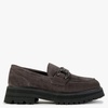 Julienne Grey Suede Chunky Loafers