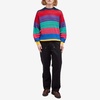 BEAMS Multi Mesh Stripe Crew Jumper