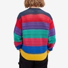 BEAMS Multi Mesh Stripe Crew Jumper