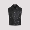 GIVENCHY Men's Black Leather Vest for SS24