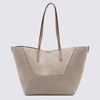 Brunello Cucinelli Light Grey Leather Tote Bag