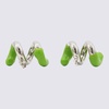 Silver And Green Metal Earrings