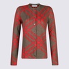 Burberry Brown And Red Knitwear