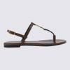 Brown Leather Cassandra Flats Sandals