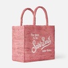 Vanity Pink Raffia Bag With Saint Barth Embroidery