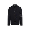 THOM BROWNE Luxury Wool-Cashmere Utility Jacket with Patch Pockets