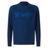 Man Half-turtleneck Ribbed Blue Sweater