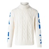 Man Turtleneck Braided Sweater With Saint Moritz Print