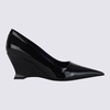 Black Leather Viola Slim Pumps