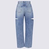 Blue Cotton Denim Jeans