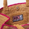 Raffia Bag With Fuchsia Front Embroidery