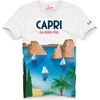 Man Cotton T-shirt With Capri Postcard Print