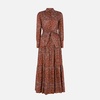 Woman Brown Bandanna Long Dress Jensen