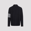 THOM BROWNE Luxury Wool-Cashmere Utility Jacket with Patch Pockets