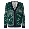 Bandanna Dark Green Knitted Cardigan With Saint Barth Embroidery