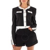 Philipp Plein Black And White Stretch Viscose Cady Jacket