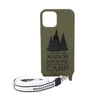 Maison Kitsune Camp Logo iPhone 12 Case with Strap - Dark Khaki