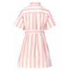 Moncler Kids Striped Belted Cotton Shirt Dress