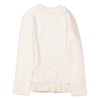 Moncler Girls Natural Ruffle-Trim Logo Patch Long-Sleeve T-Shirt