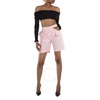 Burberry Ladies Black Long Sleeve Sheer Rib Knitted Crop Top