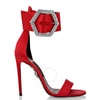 Philipp Plein Satin Jewelled Buckle Hi-Heel Sandals