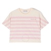 Moncler Kids Embroidered-Logo Striped Cotton T-Shirt