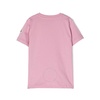 Moncler Kids Dark Pink Embroidered Logo Cotton T-Shirt