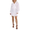 T by Alexander Wang Ladies White Cotton Cross Front Shirt Dress