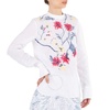 Chloe White Floral Embroidered Top In Linen Canvas