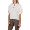 Chloe Ladies Iconic Milk Linen Silk Canvas Puff-Sleeve Blouse