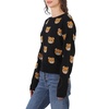 Moschino Ladies Fantasia Black Teddy Bear-Print Wool Jumper