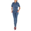 Philipp Plein Short Sleeve Denim Jumpsuit