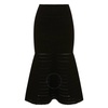 Victoria Beckham Black Flared Midi Knit Skirt