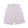 Zimmermann Ladies Ivory Belted Lace Knee-Length Shorts