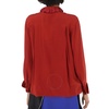 Chloe Ladies Peppery Red Ruffle-Neck Silk Shirt