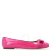 Salvatore Ferragamo Hot Pink Patent Leather Varina Bow Ballet Flats