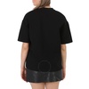 Area Black Mussel Flower Embellished Cutout Jersey T-Shirt