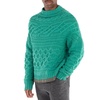 Sacai Men's Green Horizontal Cable Knit Pullover