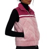 Moncler Ladies Open Pink Logo-patch Sleeveless Jacket