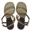 By Far Ladies Disco Bronze Mia Hologram Leather Sandals