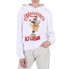 Moschino White Ice Logo Print Cotton Hoodie