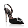 Philipp Plein Crystal Hexagon Satin Decollete Slingback Sandals