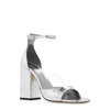 Paris Texas Silver Fiona Embossed Leather Sandals