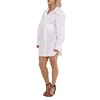 T by Alexander Wang Ladies White Cotton Cross Front Shirt Dress