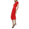 Marni Ladies Ruched Cut-Out Round Neck Midi Dress