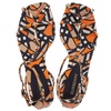 Burberry Ladies Black / Orange Lucy Kitten Heel Sandals