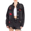 Pinko Ladies Black Limousine Pinko Kiss Denim Jacket