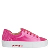 Charlotte Olympia Ladies Pink Sneaker Satin W Pleat Bk